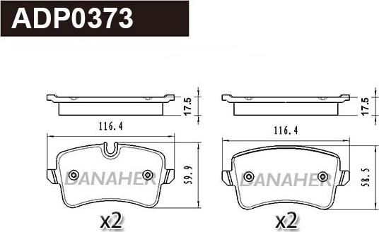 Danaher ADP0373 - Bremžu uzliku kompl., Disku bremzes autospares.lv