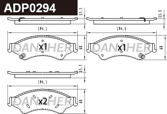 Danaher ADP0294 - Bremžu uzliku kompl., Disku bremzes autospares.lv