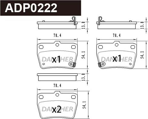 Danaher ADP0222 - Bremžu uzliku kompl., Disku bremzes autospares.lv