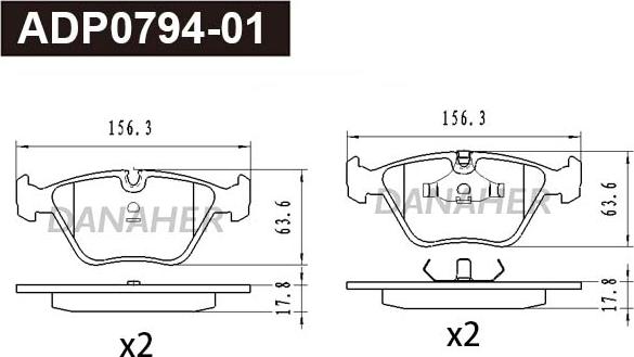 Danaher ADP0794-01 - Bremžu uzliku kompl., Disku bremzes autospares.lv