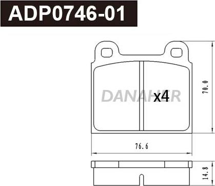 Danaher ADP0746-01 - Bremžu uzliku kompl., Disku bremzes autospares.lv