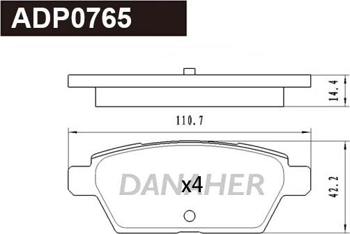 Danaher ADP0765 - Bremžu uzliku kompl., Disku bremzes www.autospares.lv