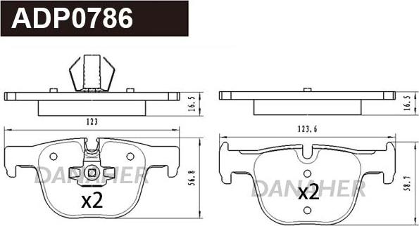 Danaher ADP0786 - Bremžu uzliku kompl., Disku bremzes www.autospares.lv