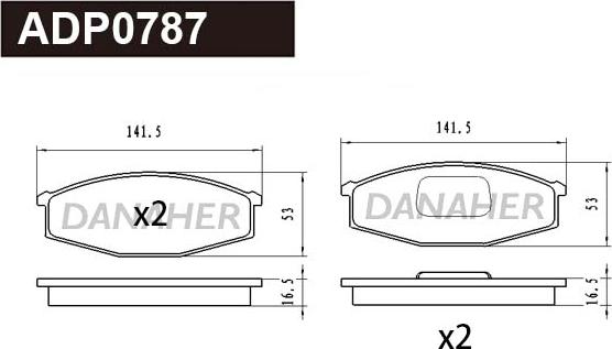 Danaher ADP0787 - Bremžu uzliku kompl., Disku bremzes autospares.lv