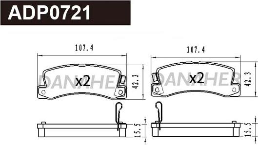 Danaher ADP0721 - Bremžu uzliku kompl., Disku bremzes autospares.lv