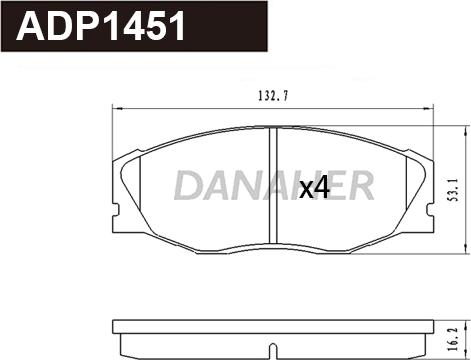 Danaher ADP1451 - Bremžu uzliku kompl., Disku bremzes www.autospares.lv