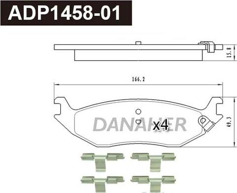 Danaher ADP1458-01 - Bremžu uzliku kompl., Disku bremzes www.autospares.lv