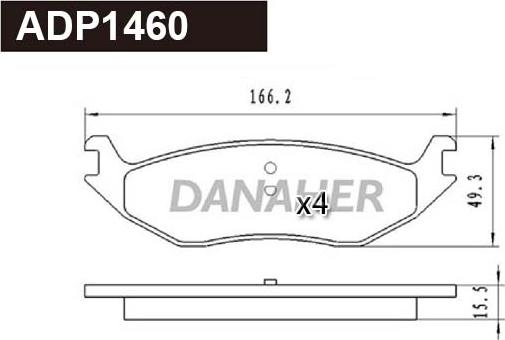 Danaher ADP1460 - Bremžu uzliku kompl., Disku bremzes www.autospares.lv