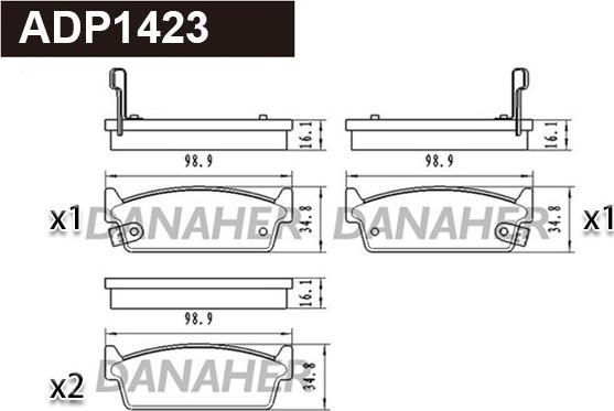 Danaher ADP1423 - Bremžu uzliku kompl., Disku bremzes autospares.lv