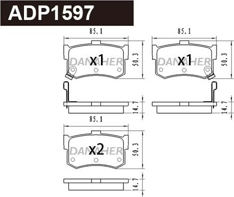 Danaher ADP1597 - Bremžu uzliku kompl., Disku bremzes autospares.lv