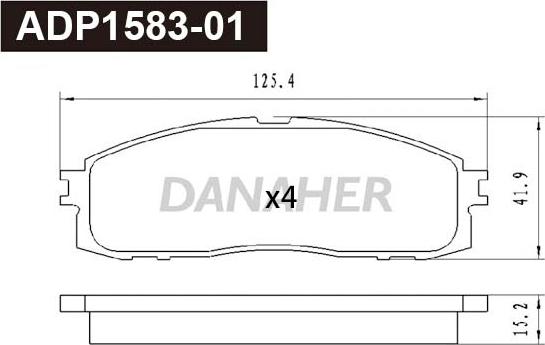 Danaher ADP1583-01 - Bremžu uzliku kompl., Disku bremzes www.autospares.lv