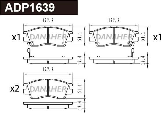 Danaher ADP1639 - Bremžu uzliku kompl., Disku bremzes www.autospares.lv