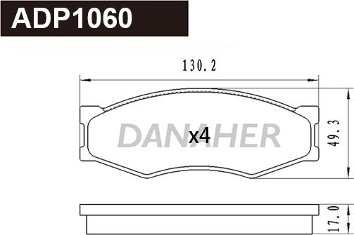 Danaher ADP1060 - Bremžu uzliku kompl., Disku bremzes autospares.lv