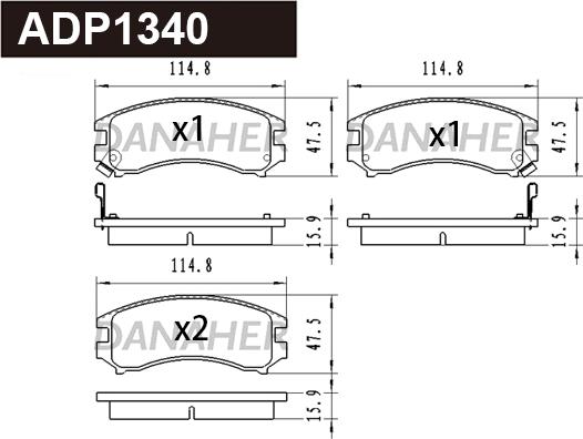 Danaher ADP1340 - Bremžu uzliku kompl., Disku bremzes autospares.lv