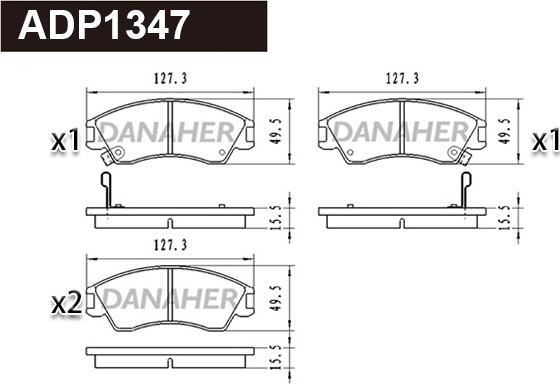 Danaher ADP1347 - Bremžu uzliku kompl., Disku bremzes www.autospares.lv