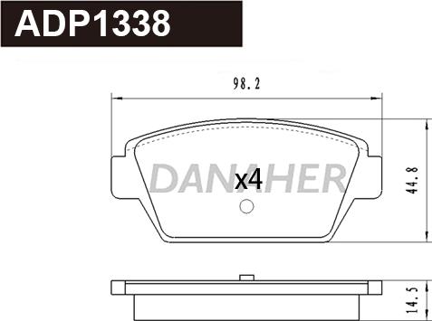 Danaher ADP1338 - Bremžu uzliku kompl., Disku bremzes www.autospares.lv