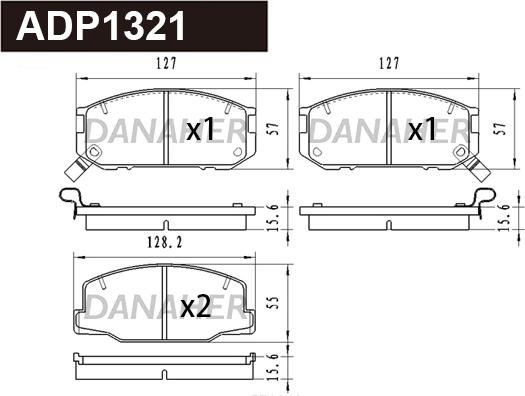 Danaher ADP1321 - Brake Pad Set, disc brake www.autospares.lv