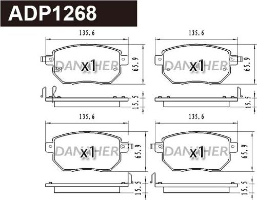 Danaher ADP1268 - Bremžu uzliku kompl., Disku bremzes www.autospares.lv