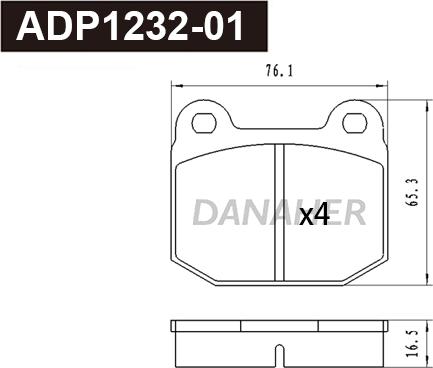 Danaher ADP1232-01 - Bremžu uzliku kompl., Disku bremzes www.autospares.lv