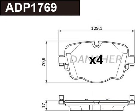 Danaher ADP1769 - Bremžu uzliku kompl., Disku bremzes www.autospares.lv