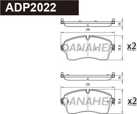 Danaher ADP2022 - Bremžu uzliku kompl., Disku bremzes www.autospares.lv