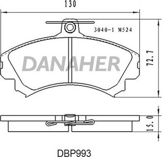 Danaher DBP993 - Bremžu uzliku kompl., Disku bremzes autospares.lv