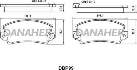 Danaher DBP99 - Bremžu uzliku kompl., Disku bremzes autospares.lv