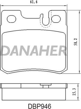 Danaher DBP946 - Bremžu uzliku kompl., Disku bremzes www.autospares.lv