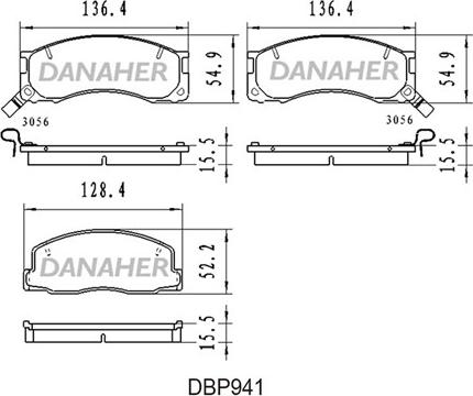 Danaher DBP941 - Brake Pad Set, disc brake www.autospares.lv