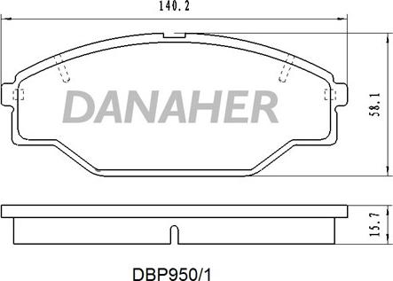 Danaher DBP950/1 - Brake Pad Set, disc brake www.autospares.lv