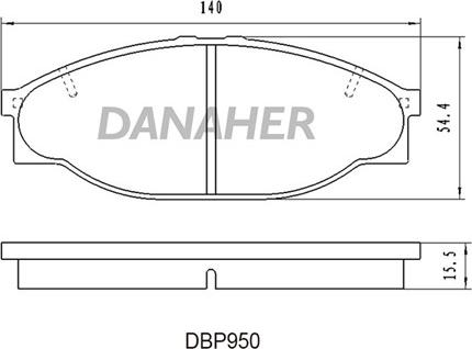 Danaher DBP950 - Brake Pad Set, disc brake www.autospares.lv