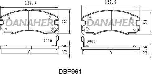 Danaher DBP961 - Brake Pad Set, disc brake www.autospares.lv