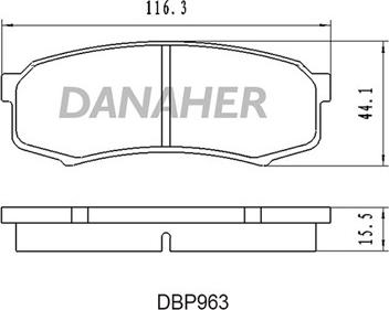 Danaher DBP963 - Brake Pad Set, disc brake www.autospares.lv