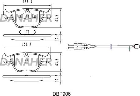 Danaher DBP906 - Bremžu uzliku kompl., Disku bremzes autospares.lv