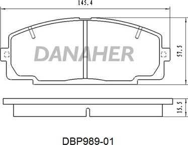 Danaher DBP989-01 - Brake Pad Set, disc brake www.autospares.lv