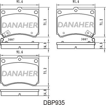 Danaher DBP935 - Bremžu uzliku kompl., Disku bremzes autospares.lv