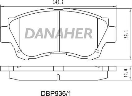 Danaher DBP936/1 - Тормозные колодки, дисковые, комплект www.autospares.lv