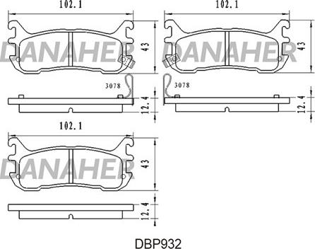 Danaher DBP932 - Bremžu uzliku kompl., Disku bremzes autospares.lv