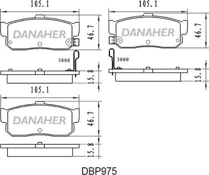 Danaher DBP975 - Bremžu uzliku kompl., Disku bremzes autospares.lv