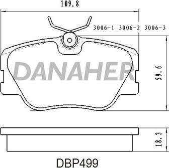 Danaher DBP499 - Bremžu uzliku kompl., Disku bremzes autospares.lv