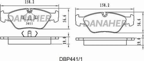 Danaher DBP441/1 - Bremžu uzliku kompl., Disku bremzes autospares.lv