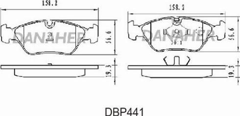 Danaher DBP441 - Bremžu uzliku kompl., Disku bremzes autospares.lv