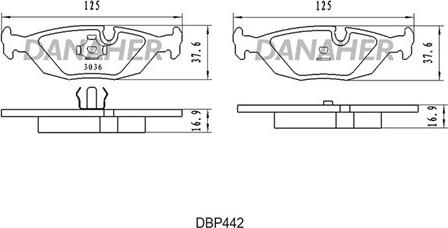 Danaher DBP442 - Bremžu uzliku kompl., Disku bremzes www.autospares.lv