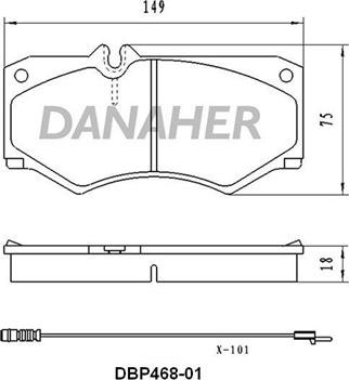 Danaher DBP468-01 - Bremžu uzliku kompl., Disku bremzes autospares.lv