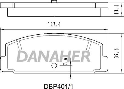 Danaher DBP401/1 - Bremžu uzliku kompl., Disku bremzes www.autospares.lv