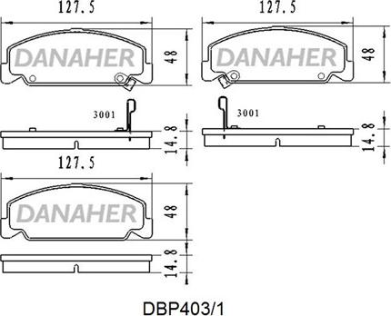 Danaher DBP403/1 - Bremžu uzliku kompl., Disku bremzes autospares.lv