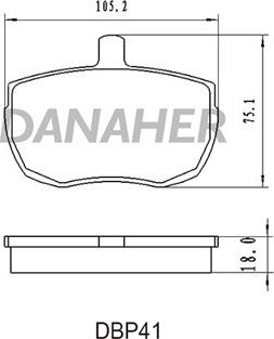 Danaher DBP41 - Bremžu uzliku kompl., Disku bremzes autospares.lv