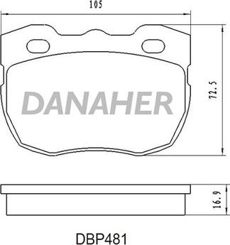 Danaher DBP481 - Bremžu uzliku kompl., Disku bremzes autospares.lv