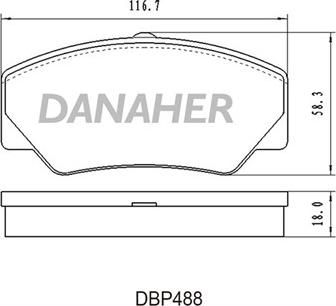 Danaher DBP488 - Bremžu uzliku kompl., Disku bremzes autospares.lv