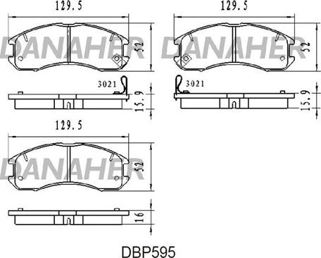 Danaher DBP595 - Brake Pad Set, disc brake www.autospares.lv